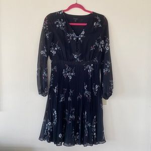 Ann Taylor pleated midi floral dress